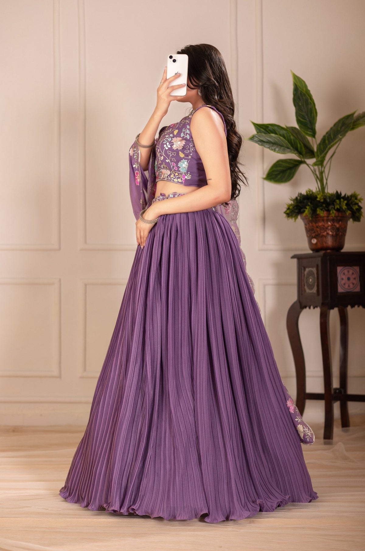 Lehenga Mart Designer Wedding Lehenga choli for Women - purple | Grocsy