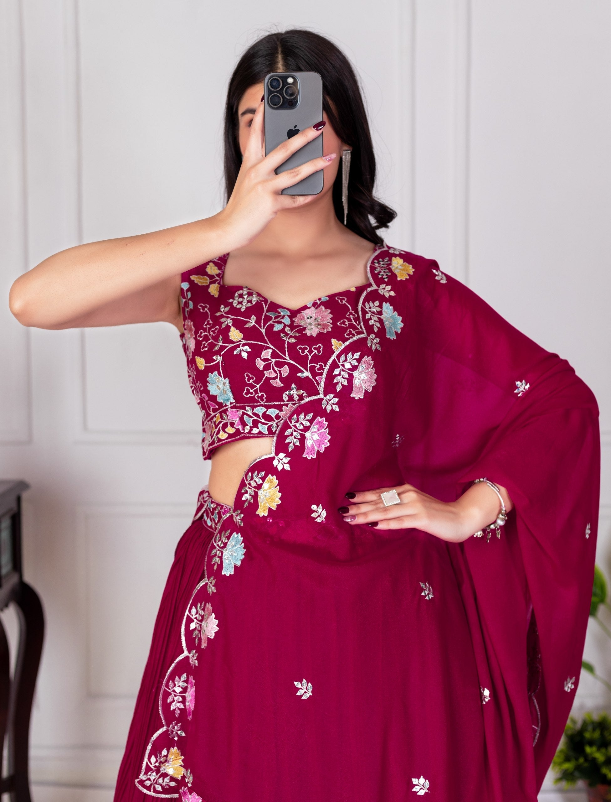 Lehenga Mart Designer Wedding Lehenga choli for Women - red | Grocsy