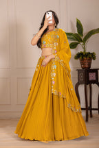 Lehenga Mart Designer Wedding Lehenga choli for Women - Yellow | Grocsy