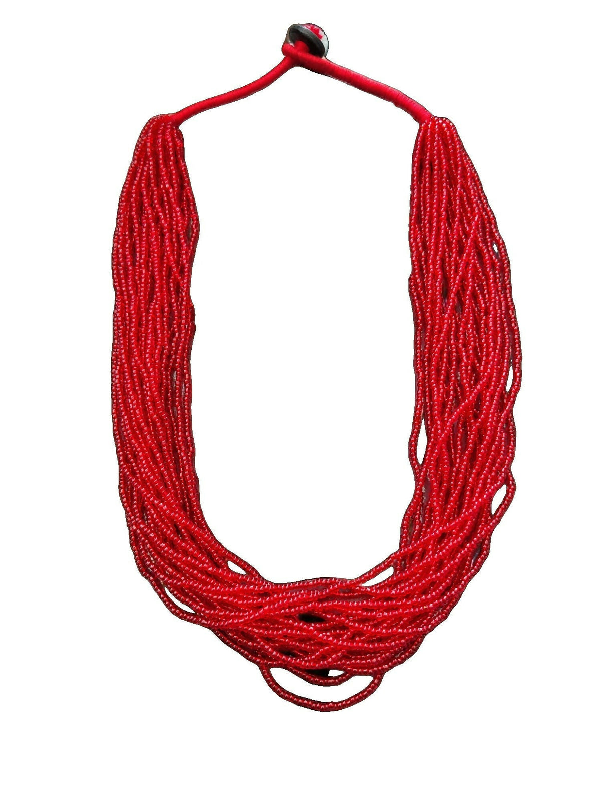 Inhanns Handmade Beaded Multilayer Necklace, 20 Layers - Red | Grocsy