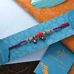 Evil Eye Beads Rakhi & Handmade Chocolate Tray Combo | Grocsy