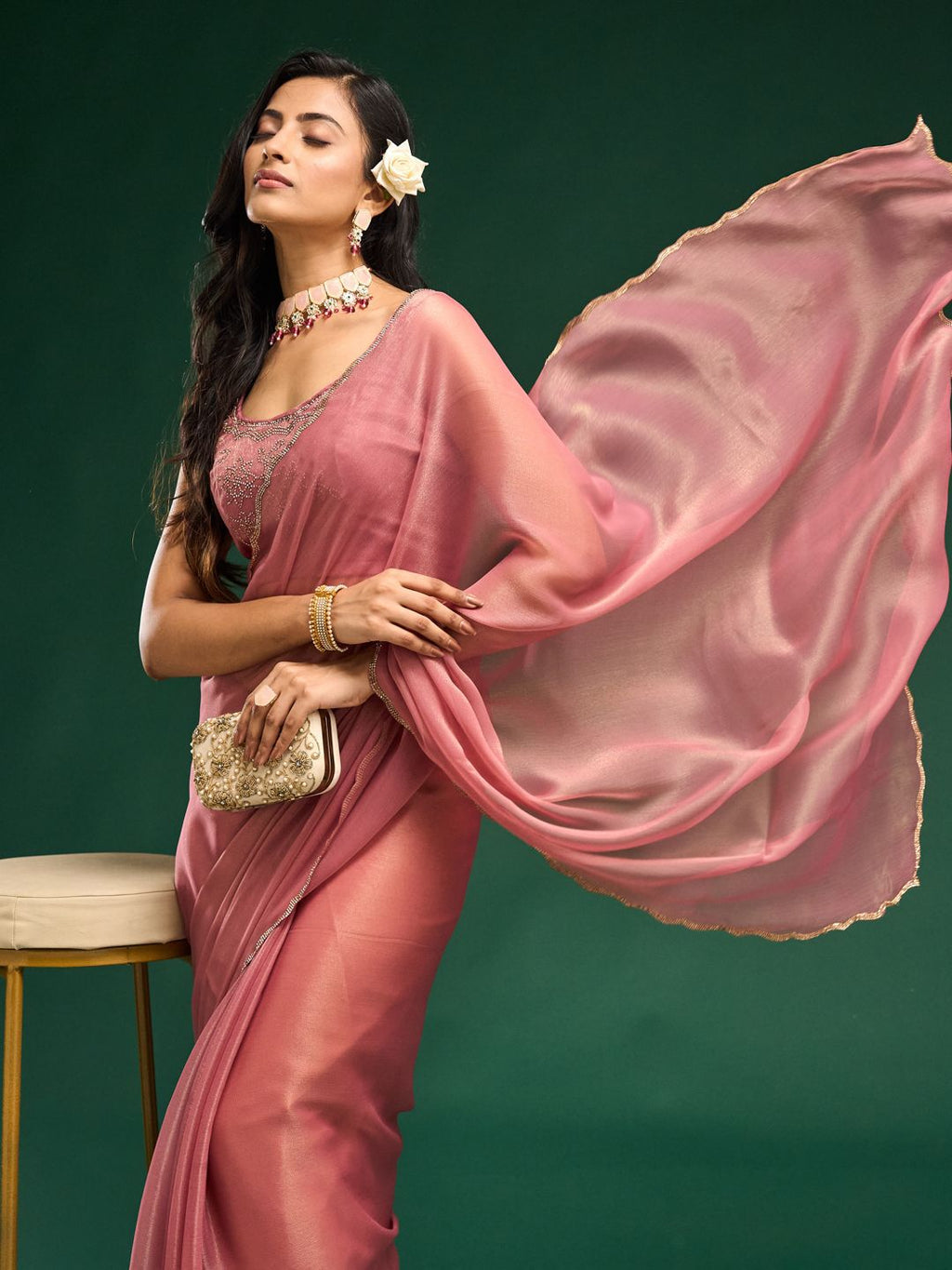 kasee Beads and Stones Saree | Grocsy