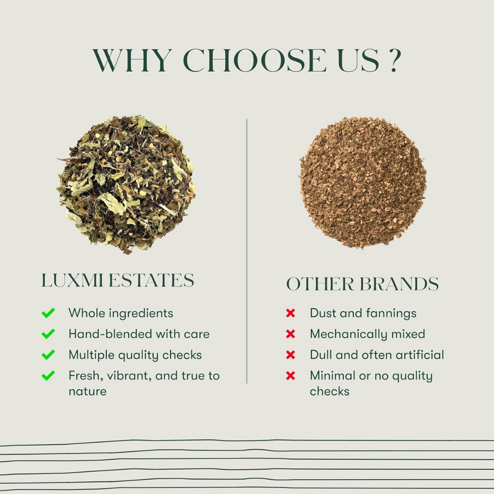 Luxmi Estates Holy Tea Tin - Tulsi Herbal Infusion | Grocsy