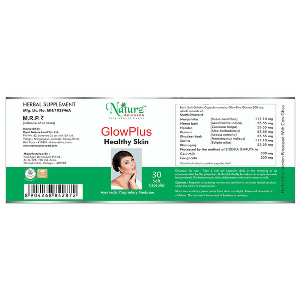 Naturz Ayurveda Glow Plus Capsules | Grocsy