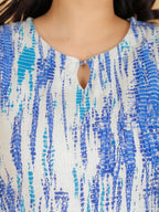 Aramya Straight Kantha Cotton Tie-Dye Print Women's Kurta Set - Off White | Grocsy