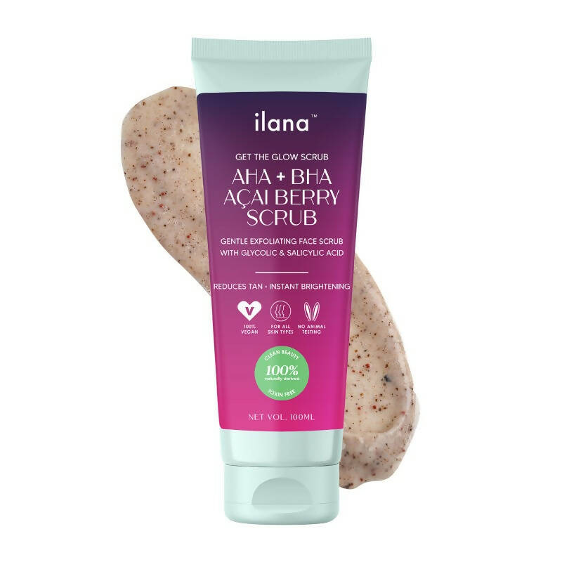 Ilana Get The Glow - AHA BHA Gentle Exfoliating Cream Face Scrub | Grocsy
