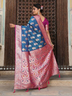 Shree Shyam Fashion Sky Blue Silk Saree | Grocsy