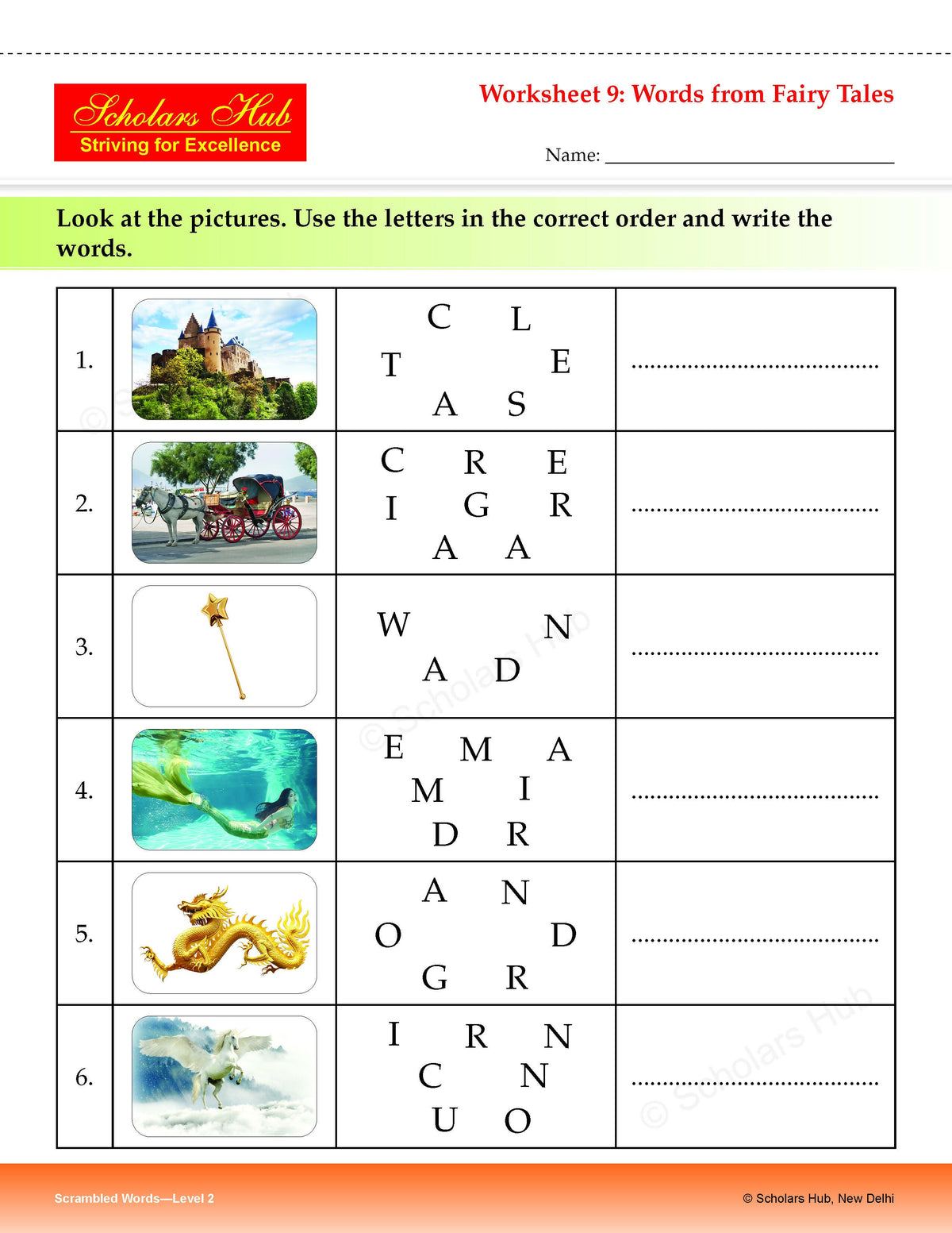 Step By Step Skills Scrambled Words-2Tearble Colourful Worksheets) | Grocsy