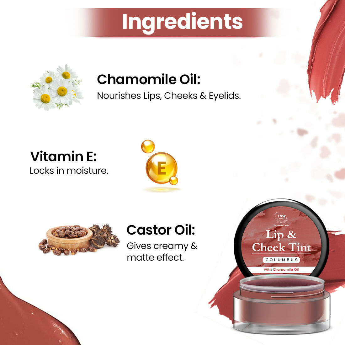 The Natural Wash Columbus Lip & Cheek Tint with Chamomile Oil | Grocsy