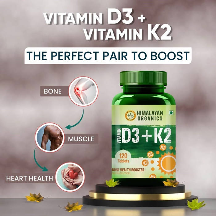 Himalayan Organics Vitamin D3 + K2 Promote Healthy Bones Nutraceutical Tablets | Grocsy