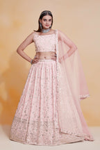 Skyblue Georgette Zari,Sequence Embroidery Work Lehenga Choli - Jihu Culture | Grocsy