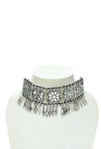Mominos Fashion Johar Kamal Women Silver-Plated Brass Finish Mirror Work Choker | Grocsy