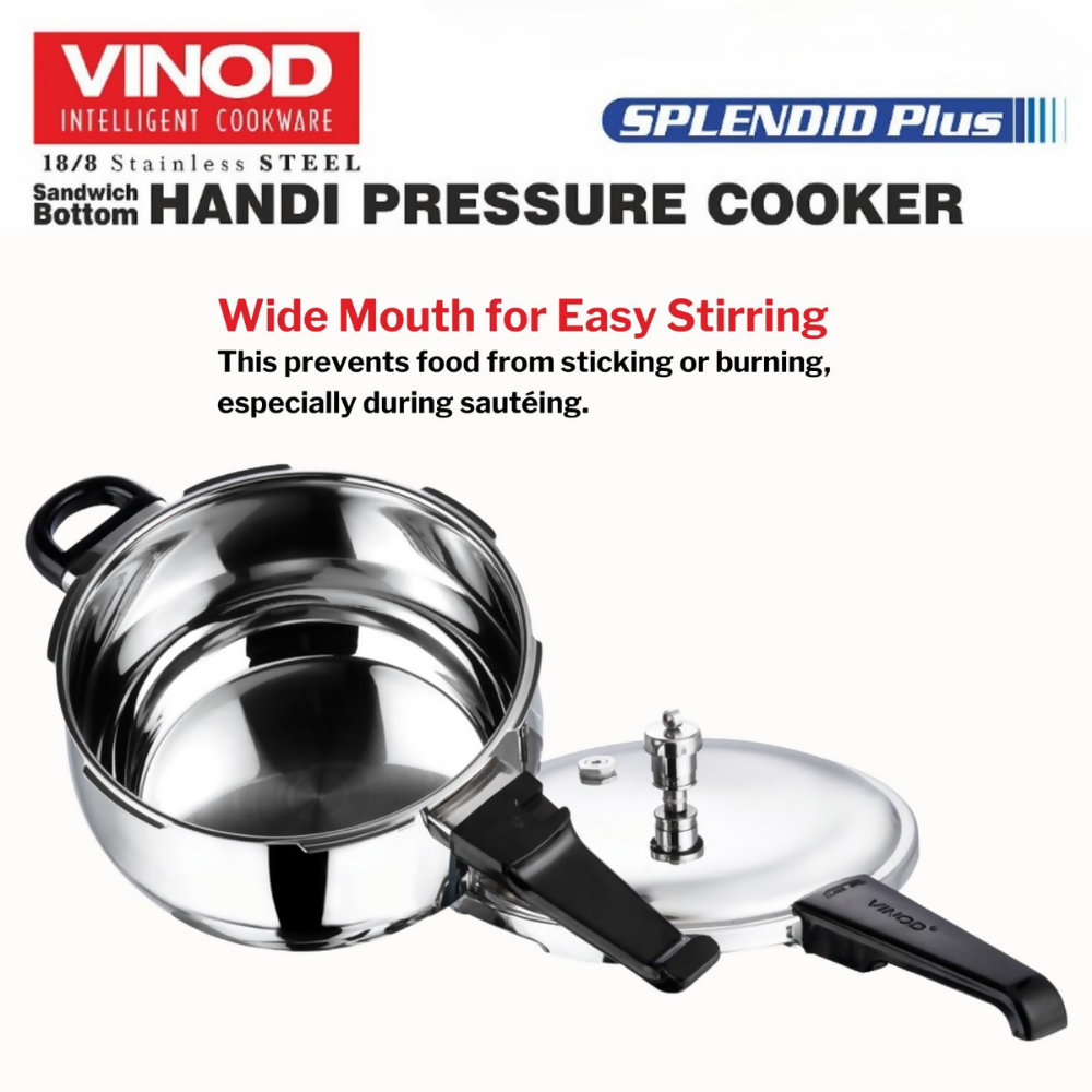 Vinod Splendid Plus Stainless Steel Outer Lid Pressure Cooker | Grocsy