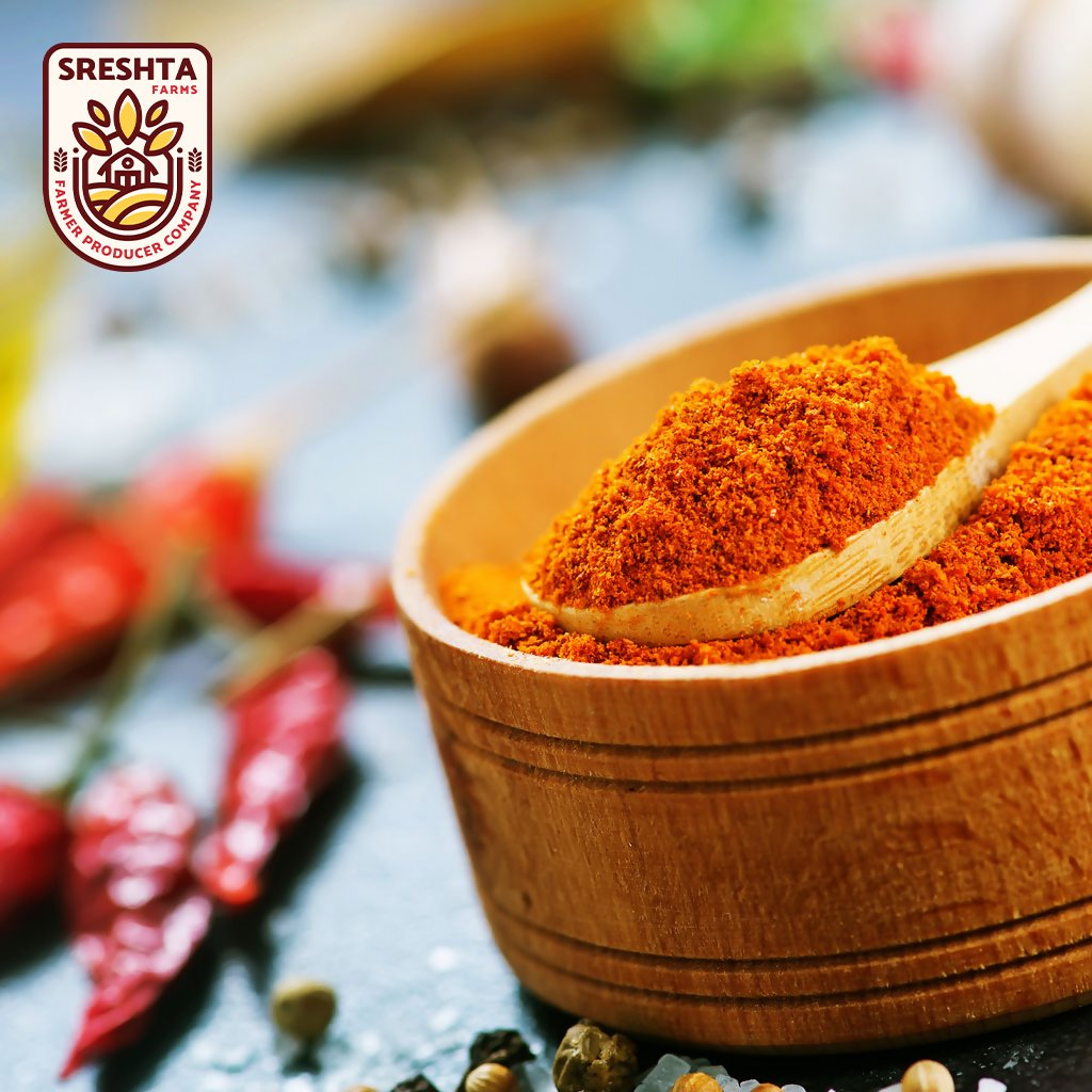 Sreshta Farms Natural Chilli Powder (Desi Mirapa Karam) | Grocsy