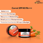 Nake Organica Carrot Sunscreen SPF40 PA+++ | Grocsy