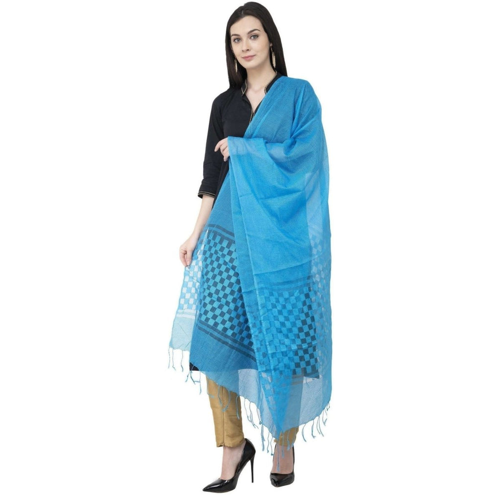 A R Silk Buta Cutting Regular Dupatta Dark Firozi Color Dupatta or Chunni | Grocsy