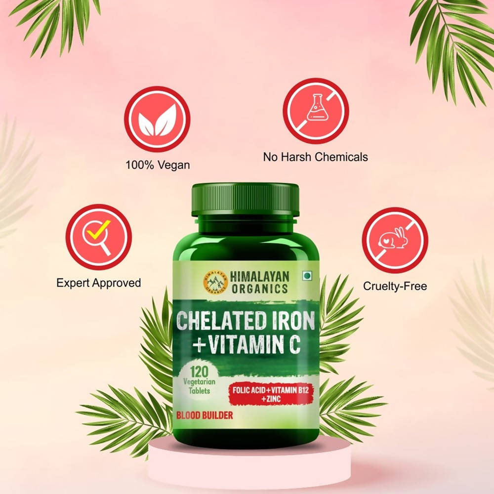 Himalayan Organics Chelated Iron Plus Vitamin C Tablets | Grocsy