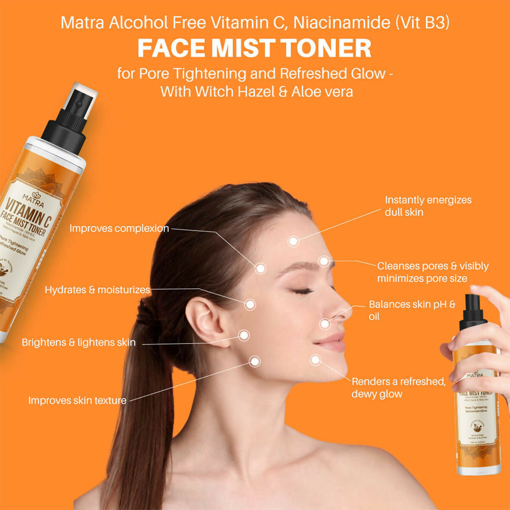 Matra Vitamin C Face Mist Toner with Niacinamide (vit B3) Witch Hazel And Aloe Vera | Grocsy