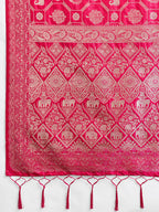 Shree Shyam Fashion Rani Pink Silk Blend Saree | Grocsy