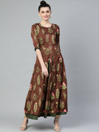 Ahalyaa Women's Traditional wear Kurta - Brown | Grocsy