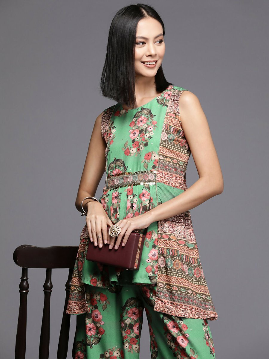 Ahalyaa Women's Traditional Wear Co-ods - Green | Grocsy