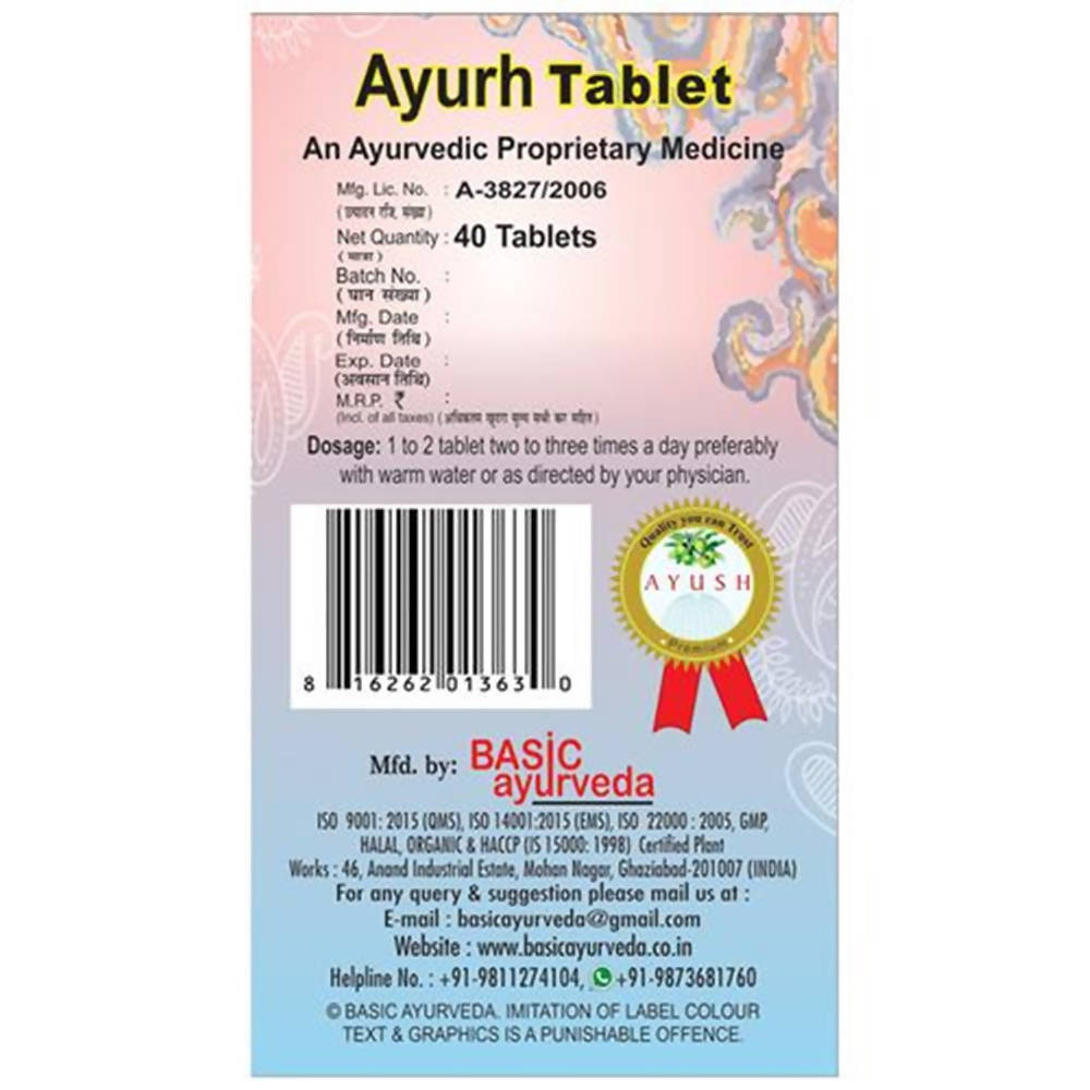 Basic Ayurveda Joint Pain & Vat Roga Formula Ayurh Tablets | Grocsy