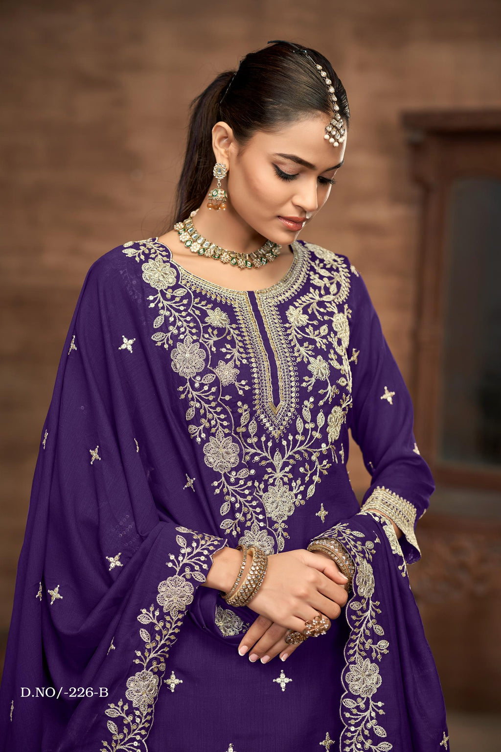 Anaita Maroon Premium Embroidered Vichitra Silk Lehenga Style Suit | Grocsy