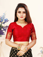 Vedant Vastram Litchi Silk Designer Banarasi Saree - Black | Grocsy