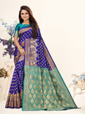 Vedant Vastram Litchi Silk Designer Banarasi Saree - Violate | Grocsy