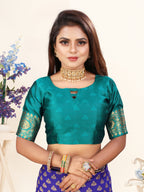 Vedant Vastram Litchi Silk Designer Banarasi Saree - Violate | Grocsy