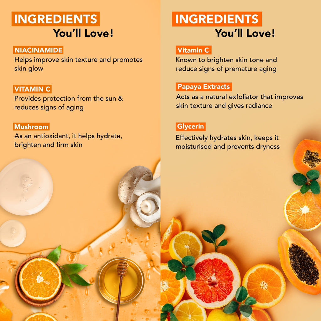 Botanic Hearth Vitamin C Serum & Vitamin C & Papaya Face Wash | Grocsy
