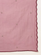 Purple Chinon Silk Embroidered Straight Kurta with Trouser & Dupatta - Salimar | Grocsy