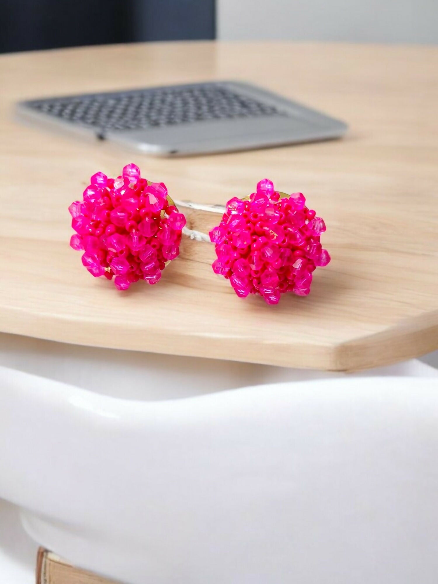 Inhanns Small Statement Studs Earrings - Pink | Grocsy