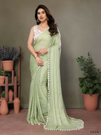 Designer Partywear Pista Banglor Fancy Saree - Kanak | Grocsy