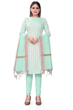 Sky Blue Cotton Jacquard Woven Unstitched Dress Material - Amara | Grocsy