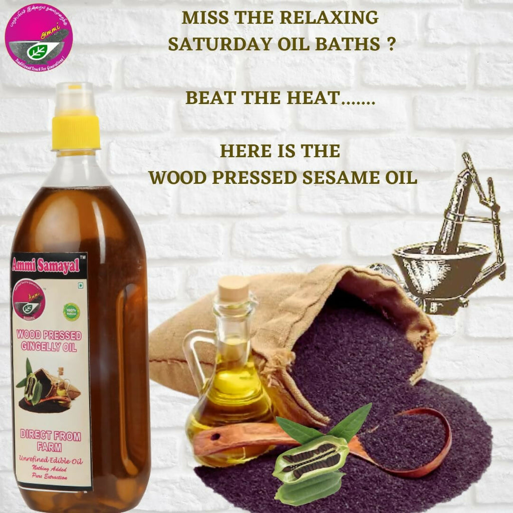 Ammi Samayal Wood Pressed Sesame Gingelly Oil for Cooking | Grocsy