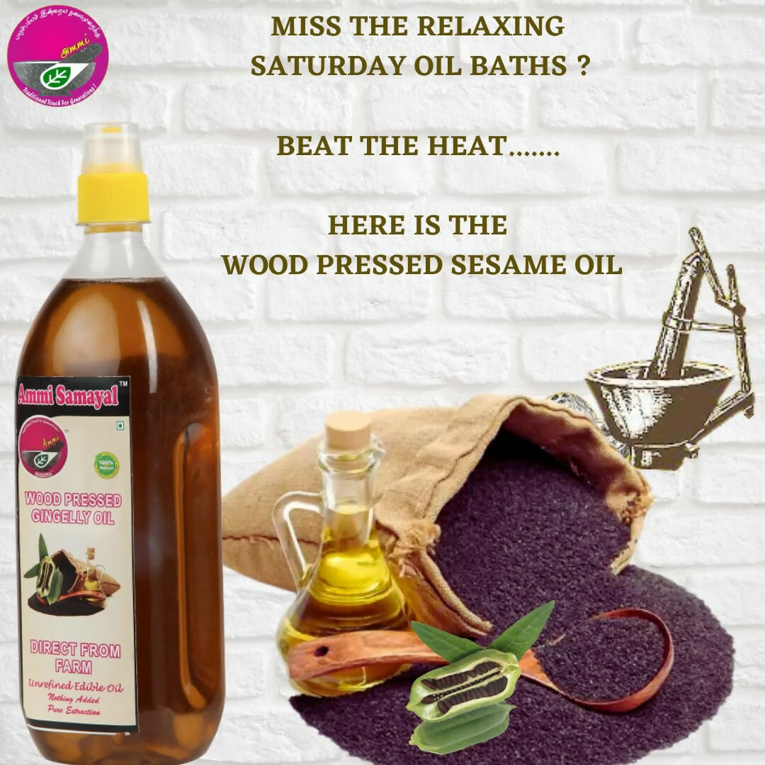 Ammi Samayal Wood Pressed Sesame Gingelly Oil for Cooking | Grocsy