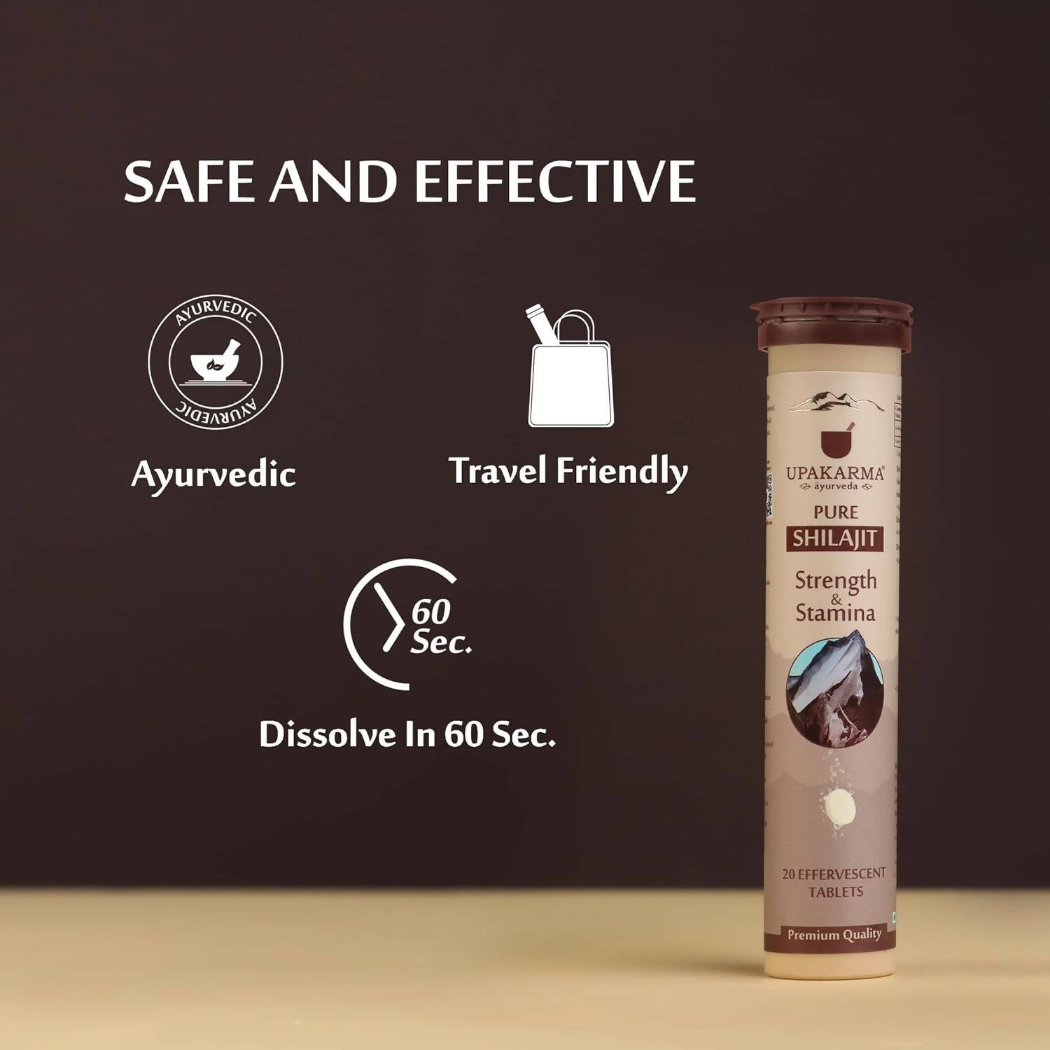 Upakarma Ayurveda Pure SJ Effervescent Tablets in 3 Unique Flavors (Pure SJ, Orange & Blueberry) Combo | Grocsy