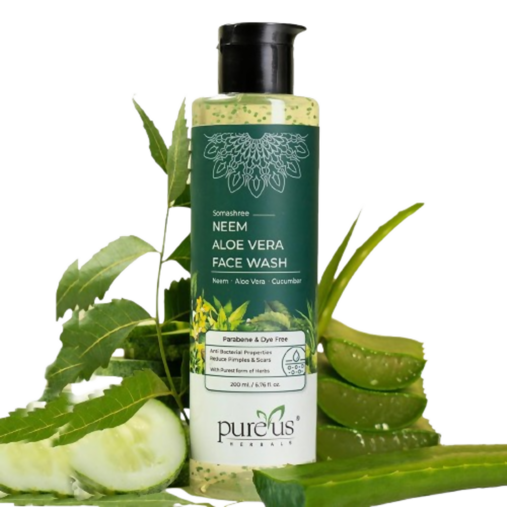 Pureus Herbals Somashree Neem Aloe Vera Face Wash | Grocsy