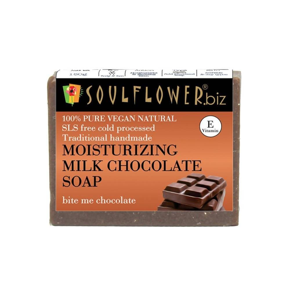 Soulflower Moisturizing Milk Chocolate Handmade Soap | Grocsy