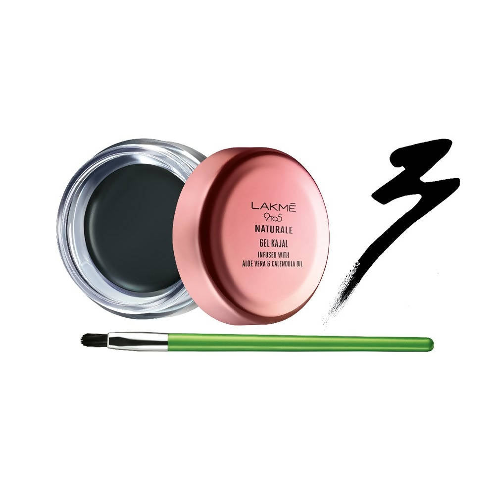 Lakme 9To5 Naturale Gel Kajal - Black | Grocsy
