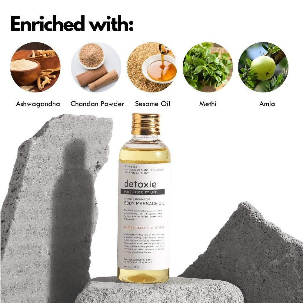 Detoxie Calming & Anti-Fatigue Body Massage Oil | Grocsy