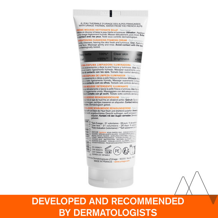 Uriage Depiderm Anti-Dark Spot Brightening Cleansing Foaming Cream With Vitamin C & Niacinamide | Grocsy