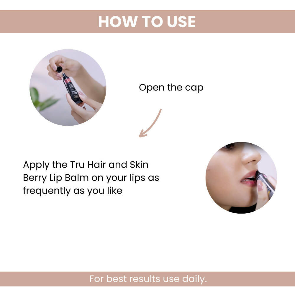 Tru Hair & Skin Berry Lip Balm With SPF 15 | Grocsy