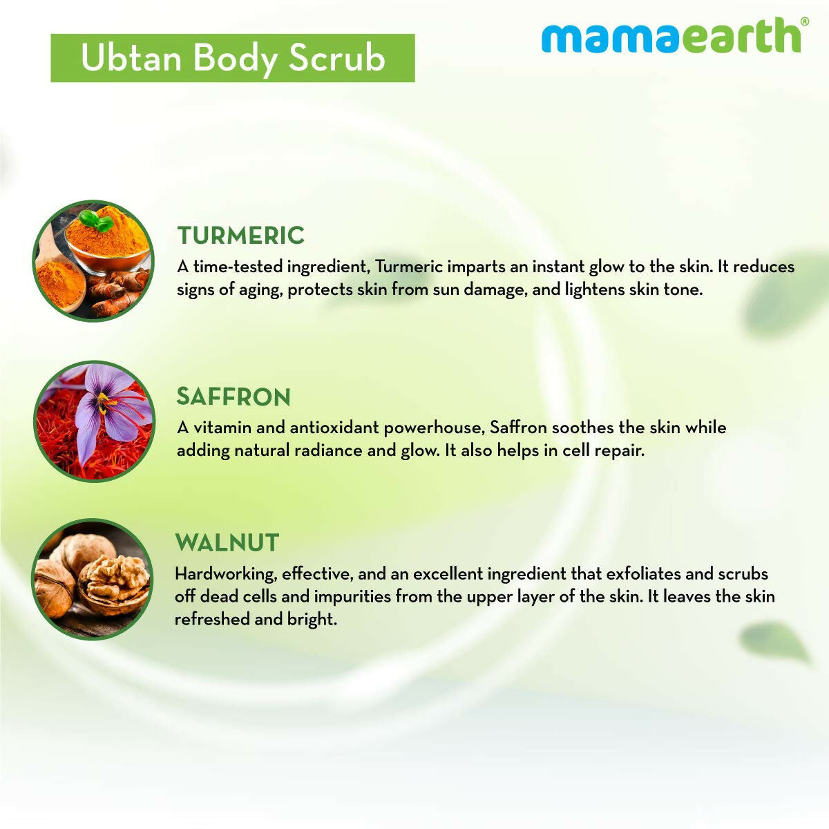 Mamaearth Ubtan Face Mask & Body Scrub with Turmeric & Saffron Combo For Tan Removal | Grocsy