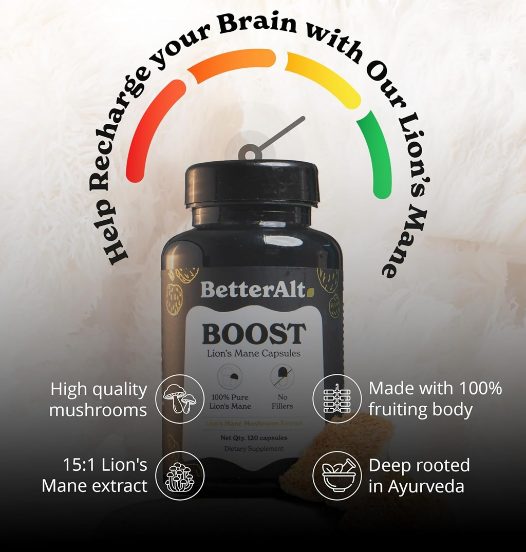 Better Alt Lions Mane Boost Capsules | Grocsy