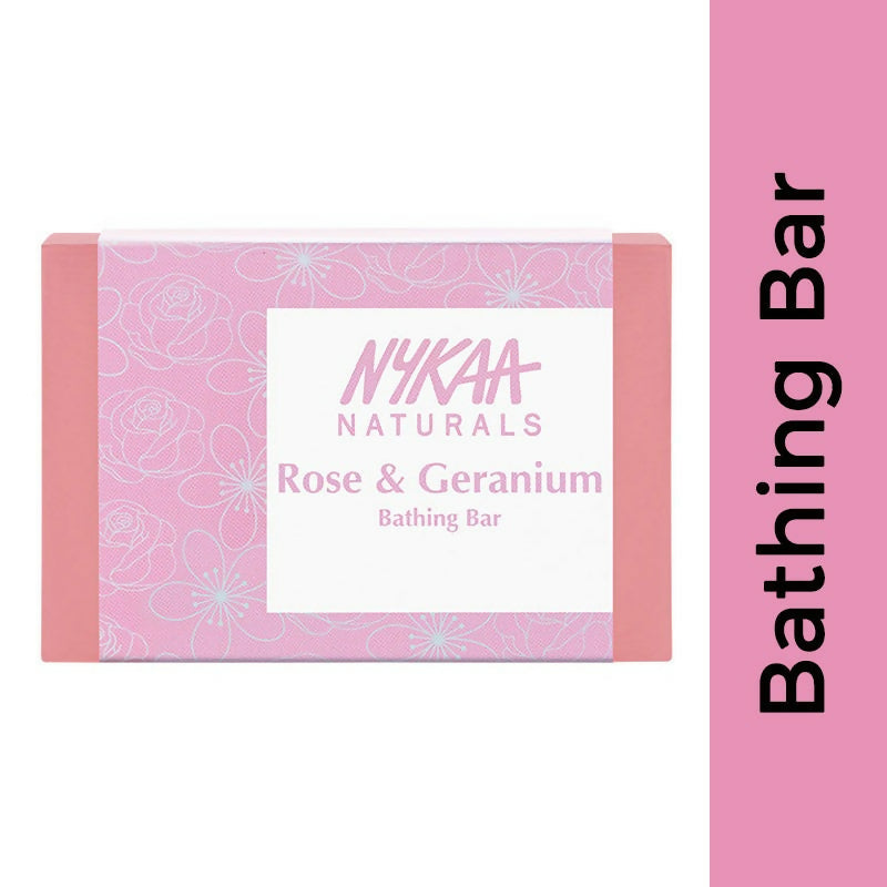 Nykaa Naturals Rose & Geranium Balancing Bathing Soap | Grocsy