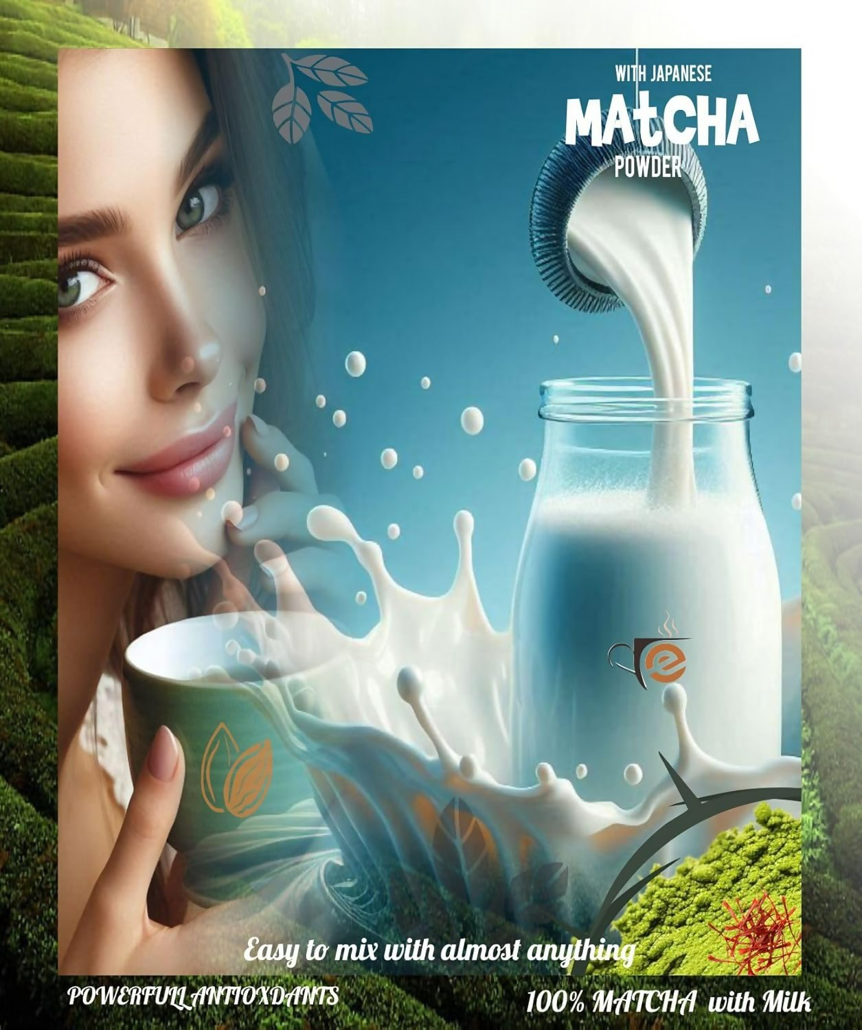 Eteasy Matcha Badam Honey Mix Milk Drink Kashmiri Kesar Saffron Mix Powder | Grocsy
