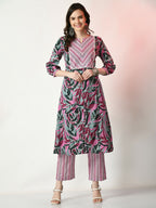 Myshka Women's Multi Printed Kurta With Palazzos | Grocsy