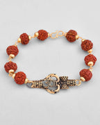 VOJ Gold-Polished Rudraksh Bracelet